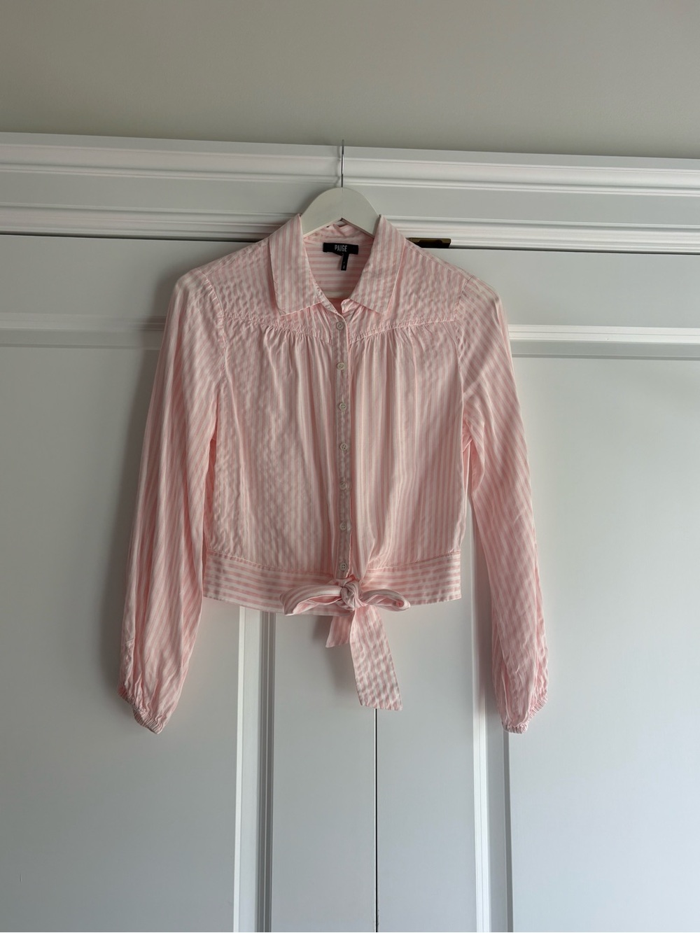Paige Tie-Front Button-Up Blouse